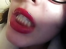 Sexy red glossy lips