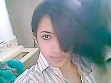 Hot Desi girl recording selfie for boyfriend