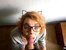 Neko teen deepthroat and facialized