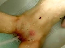 clit sprayed with hard water stream  loud orgasm