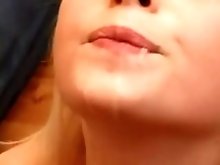Babe gets cum in mouth and swallows